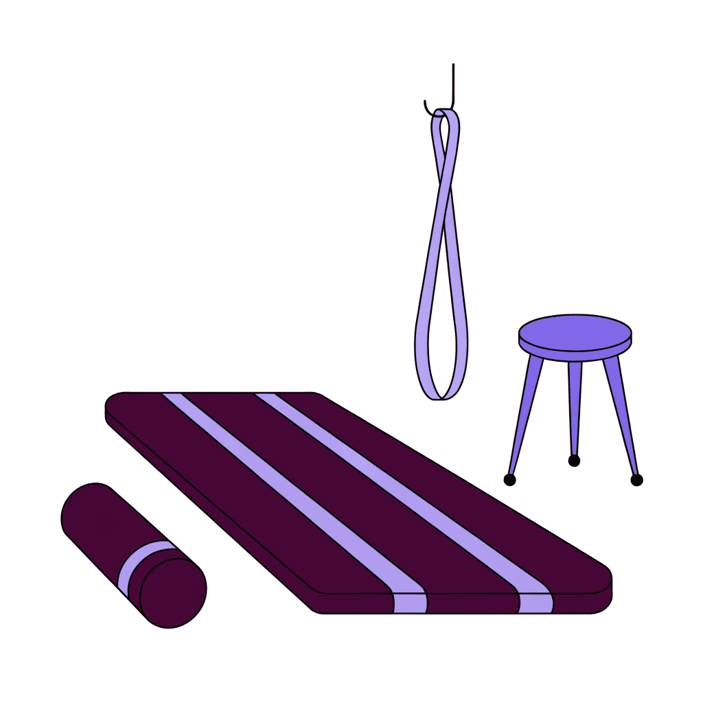 Ilustração de um ambiente de fisioterapia