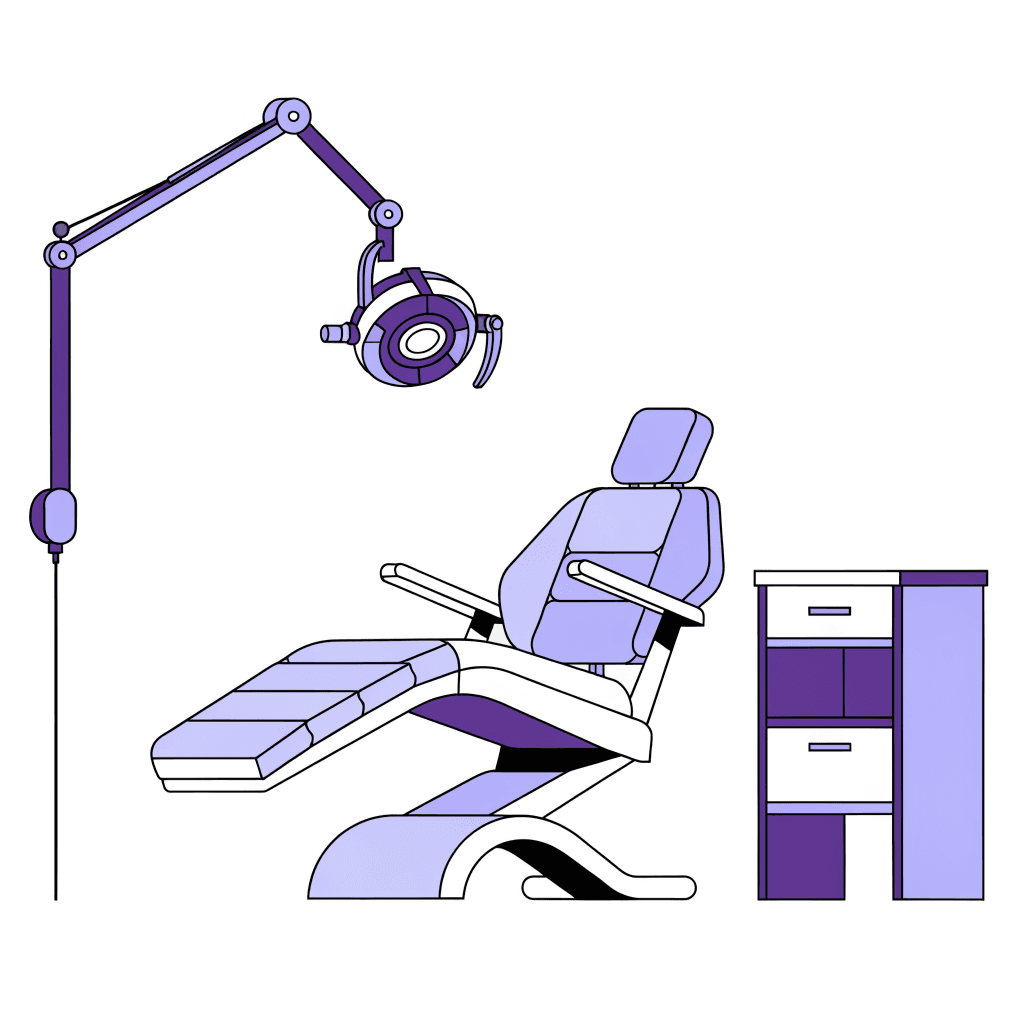 Ilustração de um ambiente de odontologia